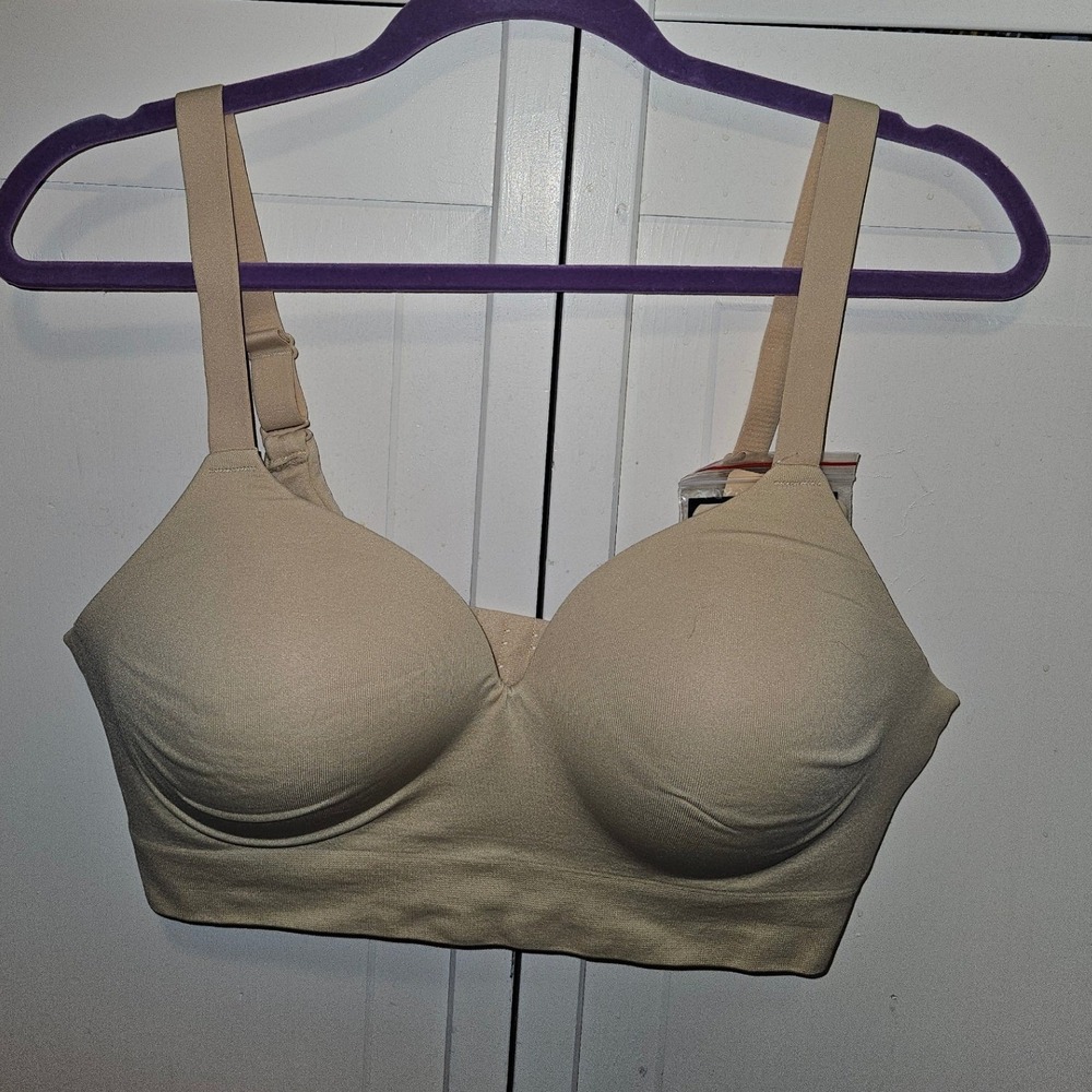 Truekind Supportive Comfort Wireless Shaping Bra Beige XL NWT with Extender